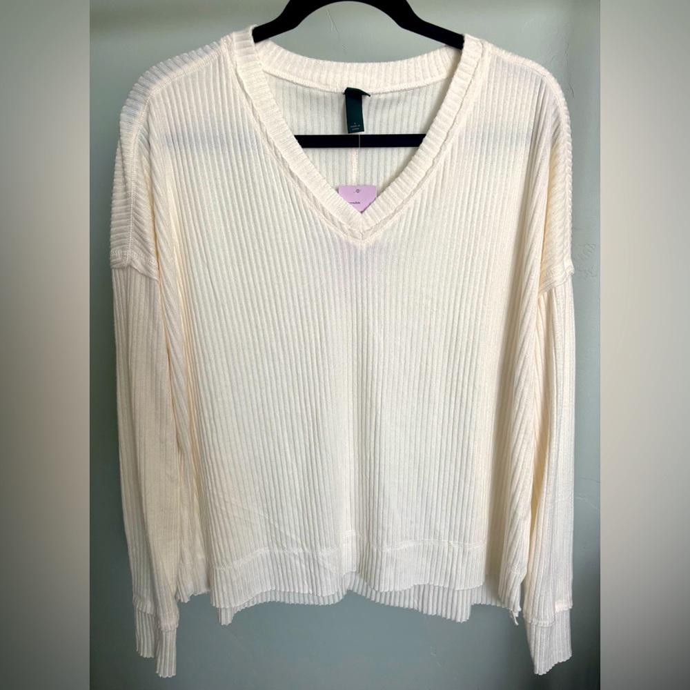 Cream new with tags ribbed top